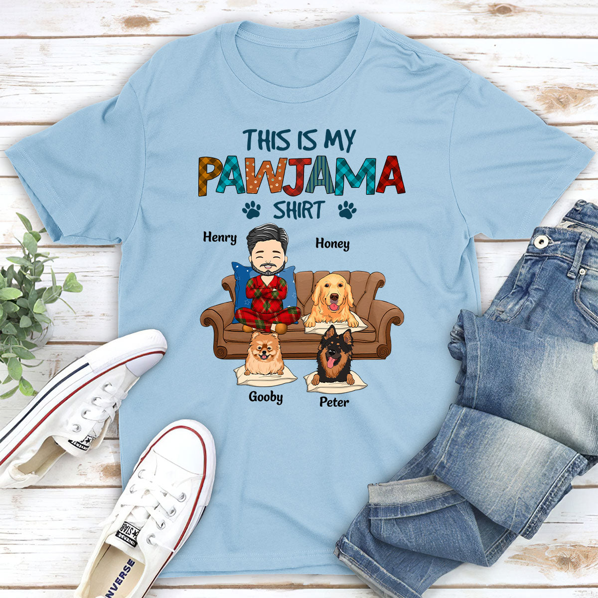 My Handsome Pawjama Sleepshirt - Personalized Custom Unisex T-Shirt