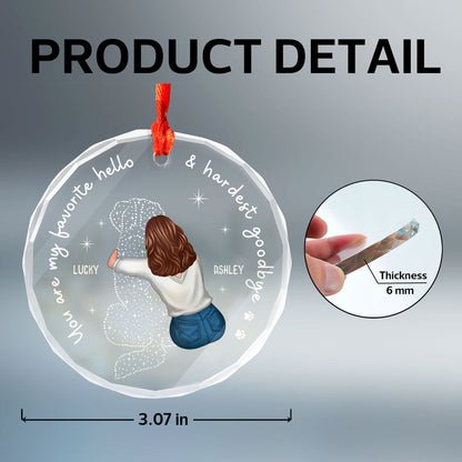 Dog Memorial Pet Loss Keepsake Personalized Glass Ornament