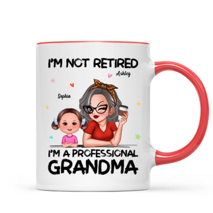 I'm Not Retired I'm A Professional Grandma Personalized Mug, Retirement Gift For Grandma