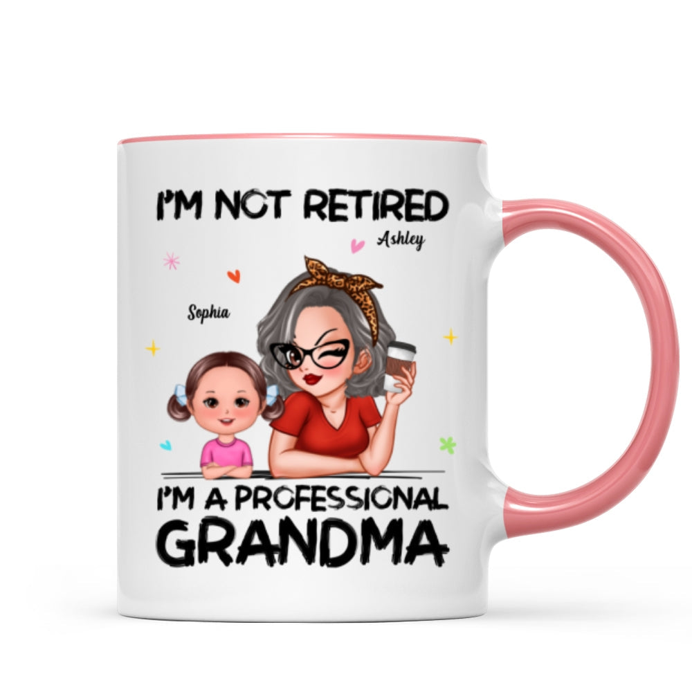 I'm Not Retired I'm A Professional Grandma Personalized Mug, Retirement Gift For Grandma