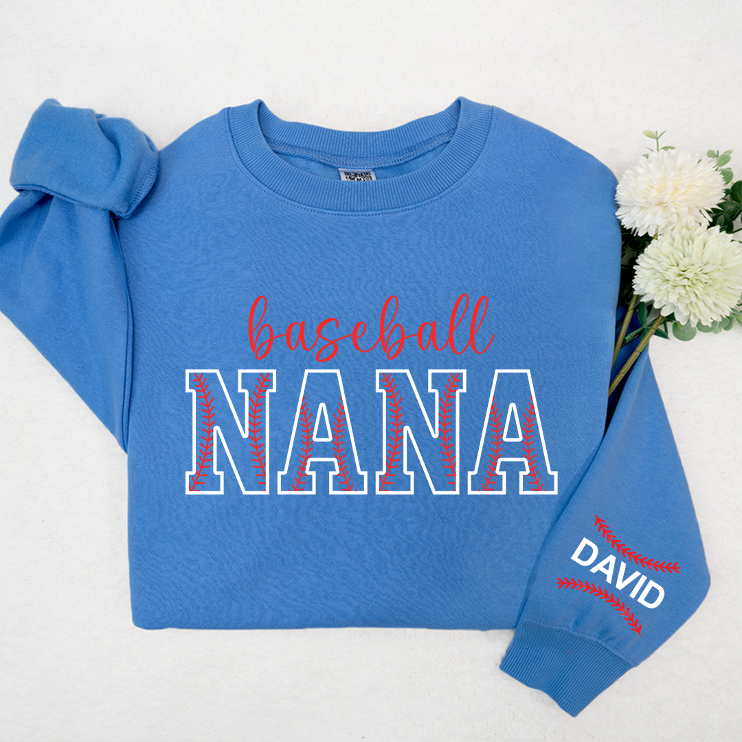 Nana Baseball Sweatshirt, Custom Nana With Kids, Grandma Gift TH Sweatshirt