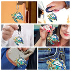 Turtle Stained Glass Mom Grandma - Personalized Acrylic Keychain