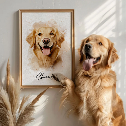 Personalized Watercolor Pet From Photo - Personalized Customized Canvas - New Pet Gift, Pet Memorial Gift