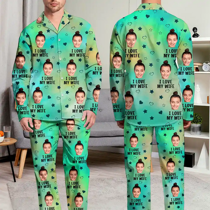 Custom Photo Funny I Love My Lover - Personalized Long Pajamas Set