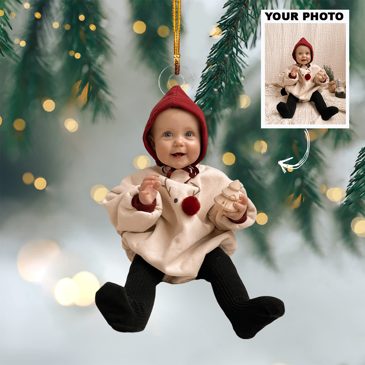 Personalized Custom Photo Mica Ornament - Christmas Gift For Family Members