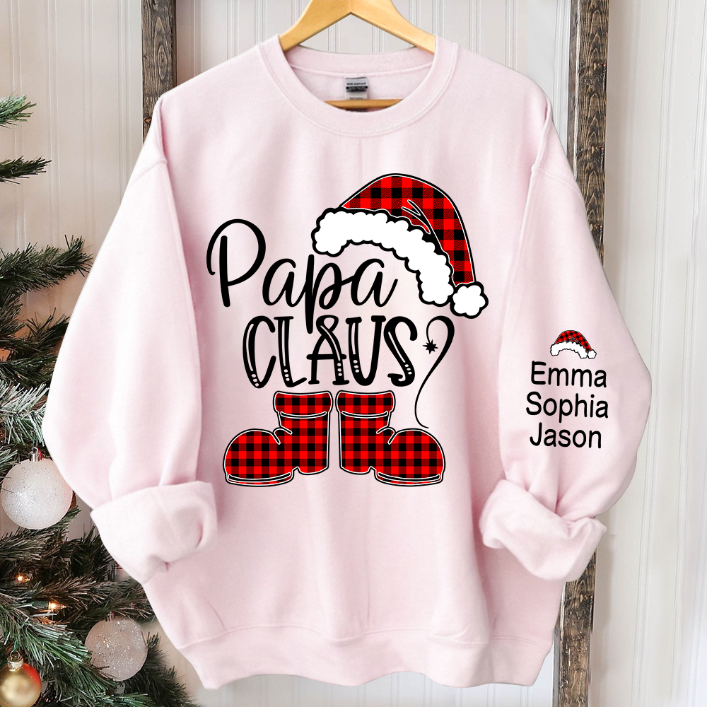 Papa Claus Christmas, Custom Papa And Kids, Grandpa Gift TH Sweatshirt