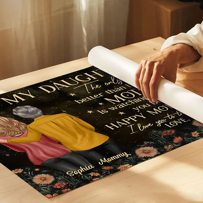 Vintage Flowers Gold Moon To My Daughter From Mom Happy Mother's Day Personalized Poster, Heartfelt 2025 Mother's Day Gift For Daughter