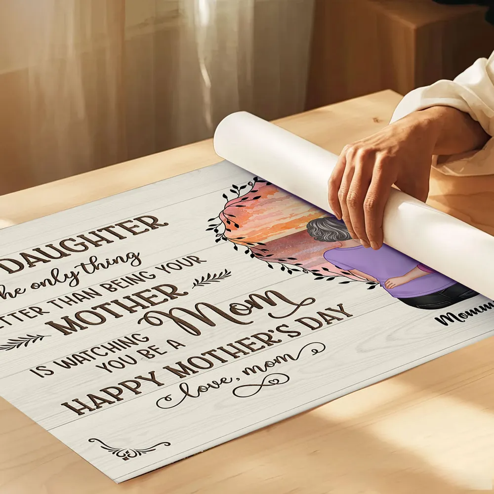 Eternal Beach Landscape To My Daughter From Mom Personalized Poster, Heartfelt 2025 Mother's Day Gift For Daughter