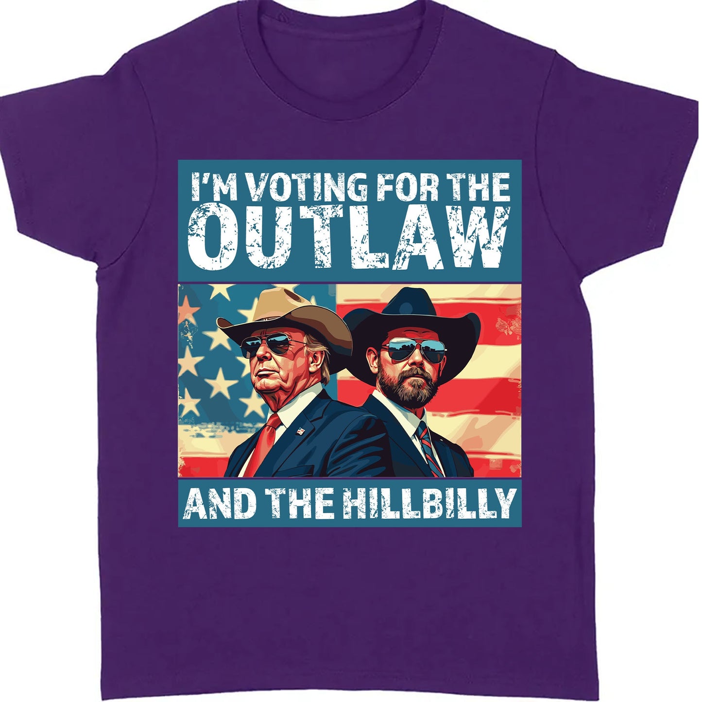 I'm Voting For The Outlaw And The Hillbilly Trump Shirt | Trump Vance Shirt | Trump Supporters Shirt Dark C1537 - GOP