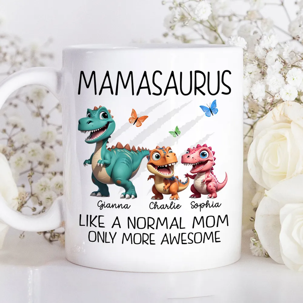 Mamasaurus Grandmasaurus Cute 3D Effect Dinosaurs Personalized Mug