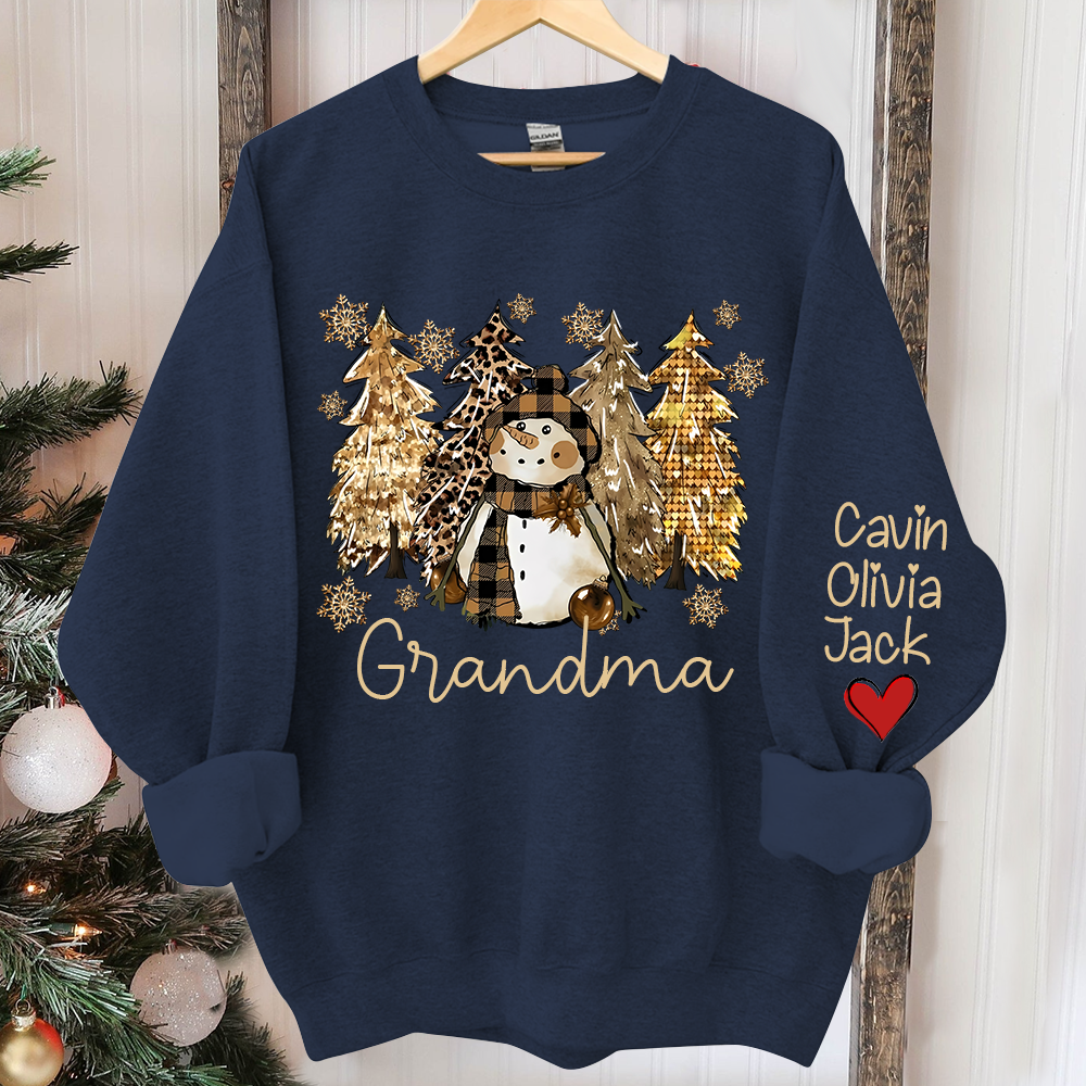 Custom Grandma Christmas Tree With Grandkids Sweatshirt