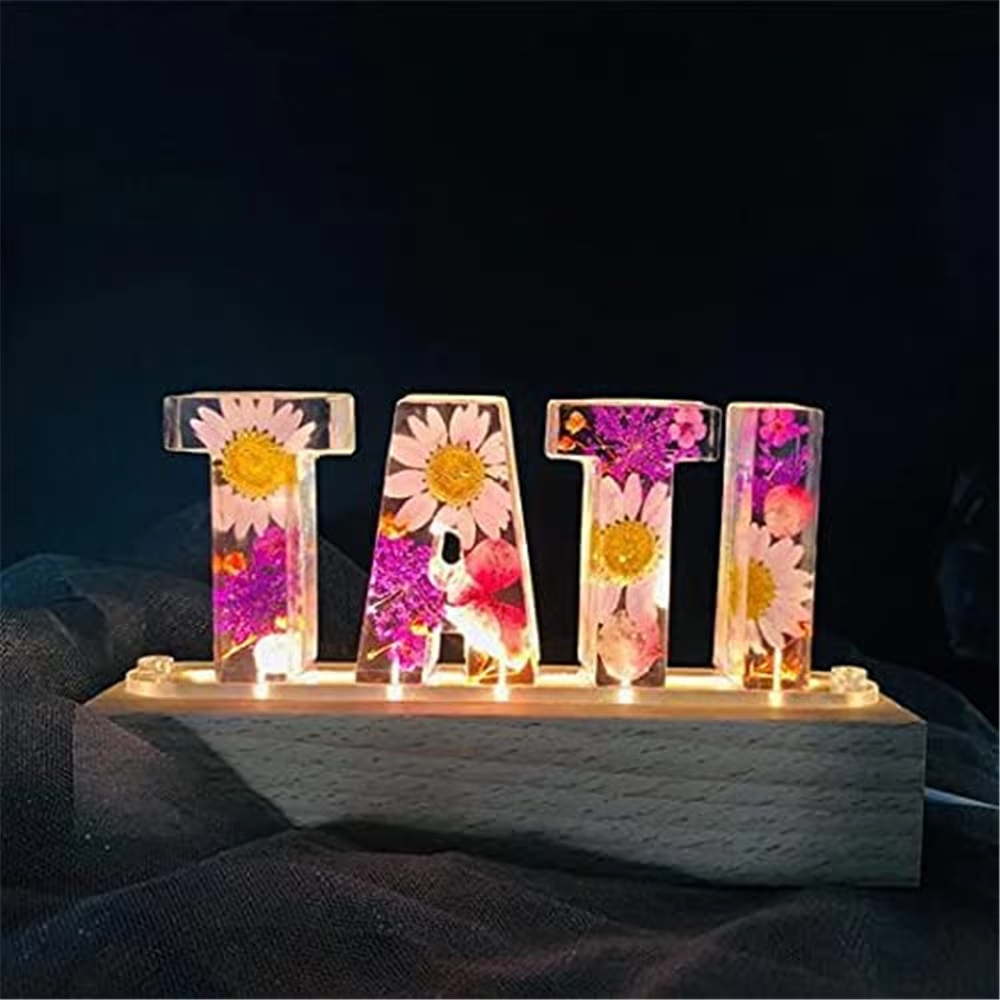 Custom Resin Lamp - Handmade Floral Night Light🎉