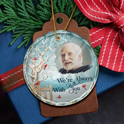 Custom Photo Christmas Will Never Be The Same Without You - Personalized Circle Ornament