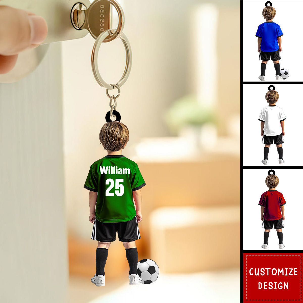 Personalized Kid Soccer Player Keychain-Gift For Soccer Young Lovers - 2024 New Release