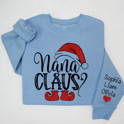 Sparkly Glitter Nana Claus And Kids Personalized CTH01