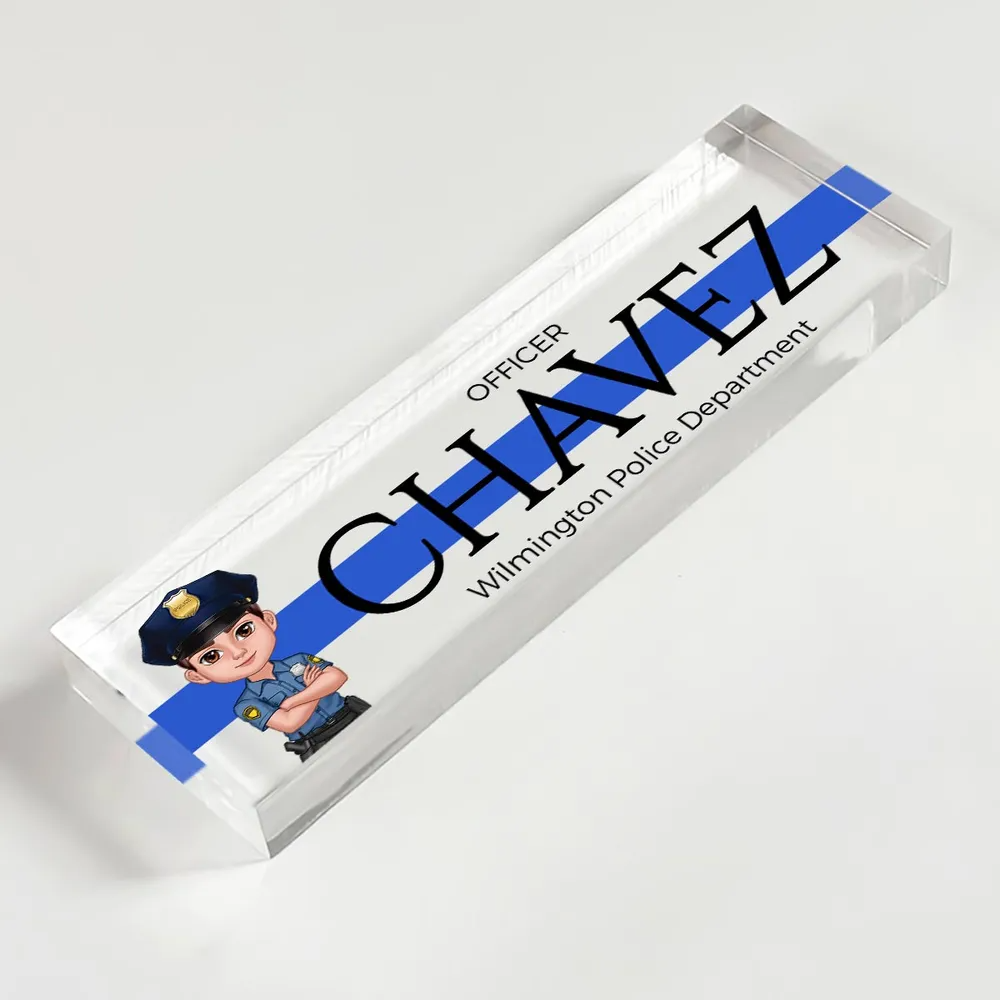 Law Enforcement Personalized Acrylic Desk Name Plate, Appreciation Gift For Police Officers, Sheriff, Deputy Sheriff