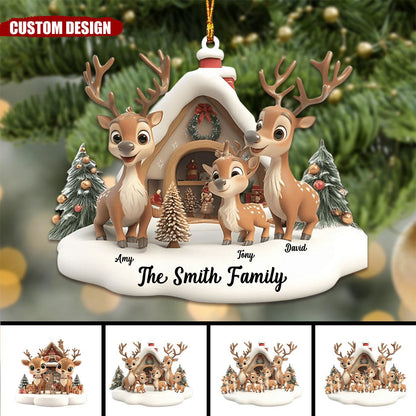 Personalized Reindeer Family Ornament-2024 New Release