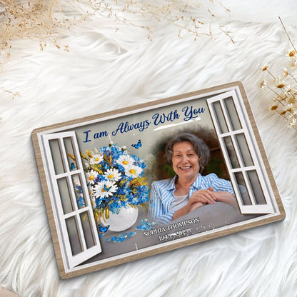 Flower Vase Memorial Personalized 2-Layer Wooden Plaque
