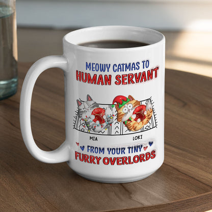 Meowy Catmas To Human Servant - Personalized Custom 3D Inflated Effect Mug