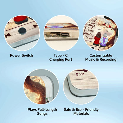 Always With You Cardinal Blossom Tree Memorial Personalized Music Fridge Magnet, Sympathy Keepsake, Remembrance Gift