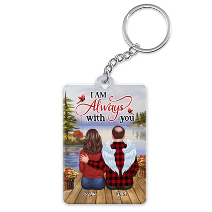 Lake Landscape Always With You Family Members Memorial Remembrance Gift Personalized Acrylic Keychain