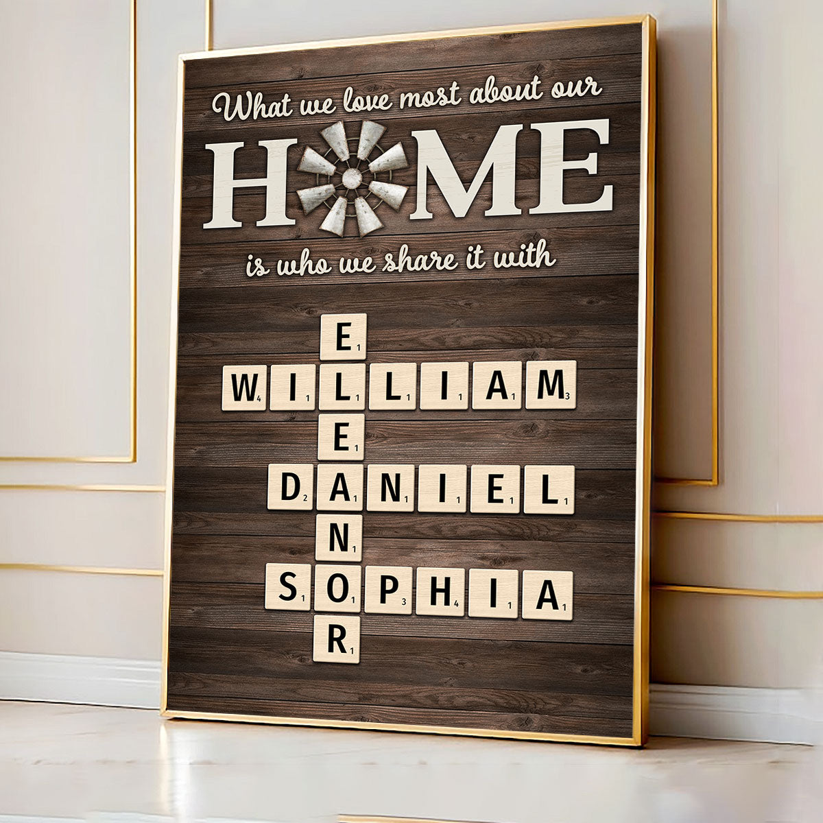 Home Is Who We Share Love With Crosswords Puzzle Art Personalized Poster