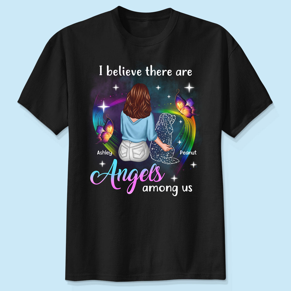 Angels Among Us Dog Memorial Personalized Shirt