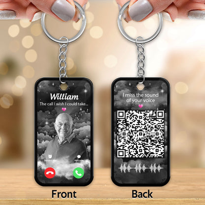 The Call I Wish I Could Take Memorial Sympathy Gift Remembrance Keepsake Photo Inserted Voice Message QR Code Personalized Acrylic Keychain