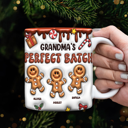 Grandma's Perfect Batch Gingerbread Grandkids Personalized Mug