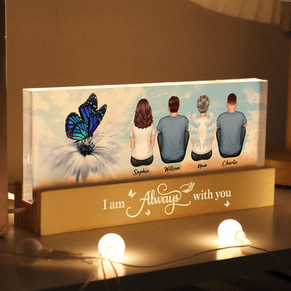 Blue Butterfly I Am Always With You Memorial Personalized LED Night Light