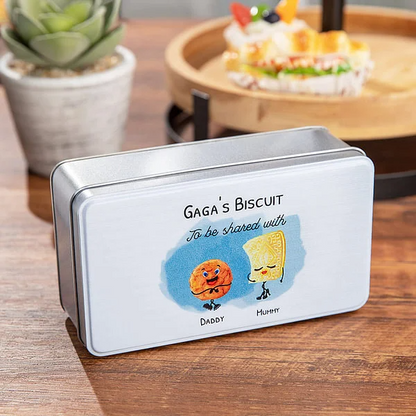 Personalised Food Grade Metal Biscuit Tin with Name and Text Birthday Gift Christmas Gift for Family