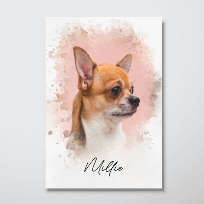 Personalized Watercolor Pet Poster From Photo, Gift For Pet Owners, New Pet Gift, Pet Memorial Gift