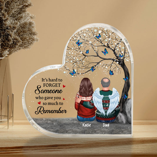 Family Memorial Blossom Tree Personalized Acrylic Heart Plaque