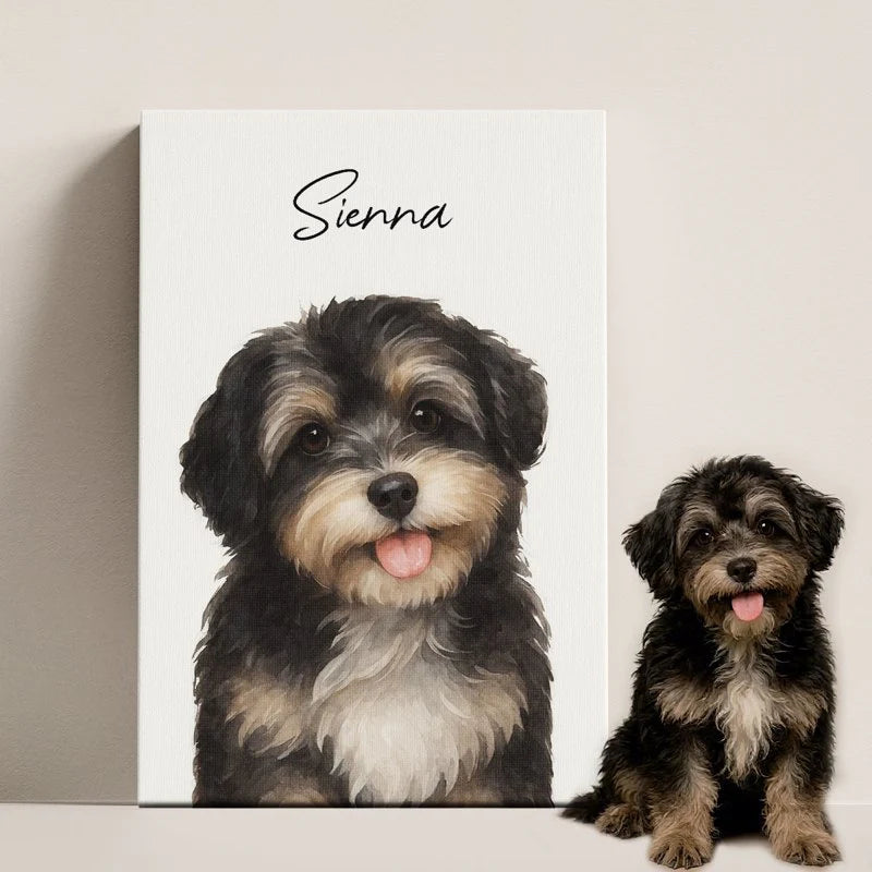 Custom Watercolor Portraits Using Pet Photo Personalized Poster, Gift for Dogs Cats Lovers, Pet Lover Gift