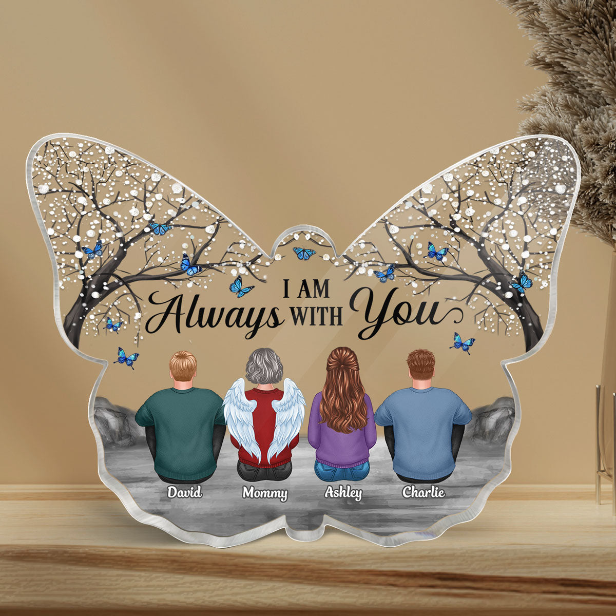 Butterflies Blossom Tree Always With You Memorial Remembrance Gift Personalized Butterfly Acrylic Plaque