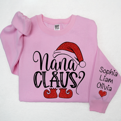 Sparkly Glitter Nana Claus And Kids Personalized CTH01