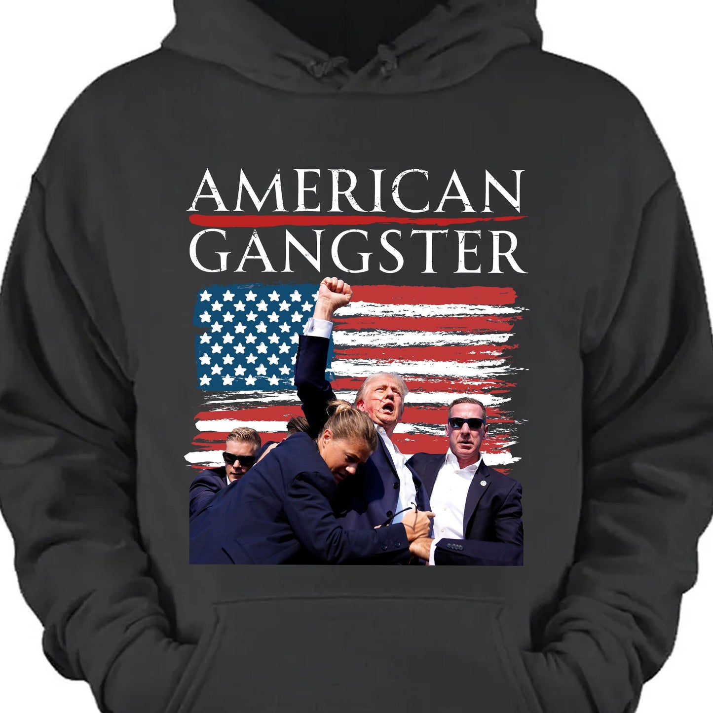 Trump American Gangster | Trump Fight 2024 Shirt Pennsylvania Rally | Trump Fight Shirt Dark C1144 - GOP