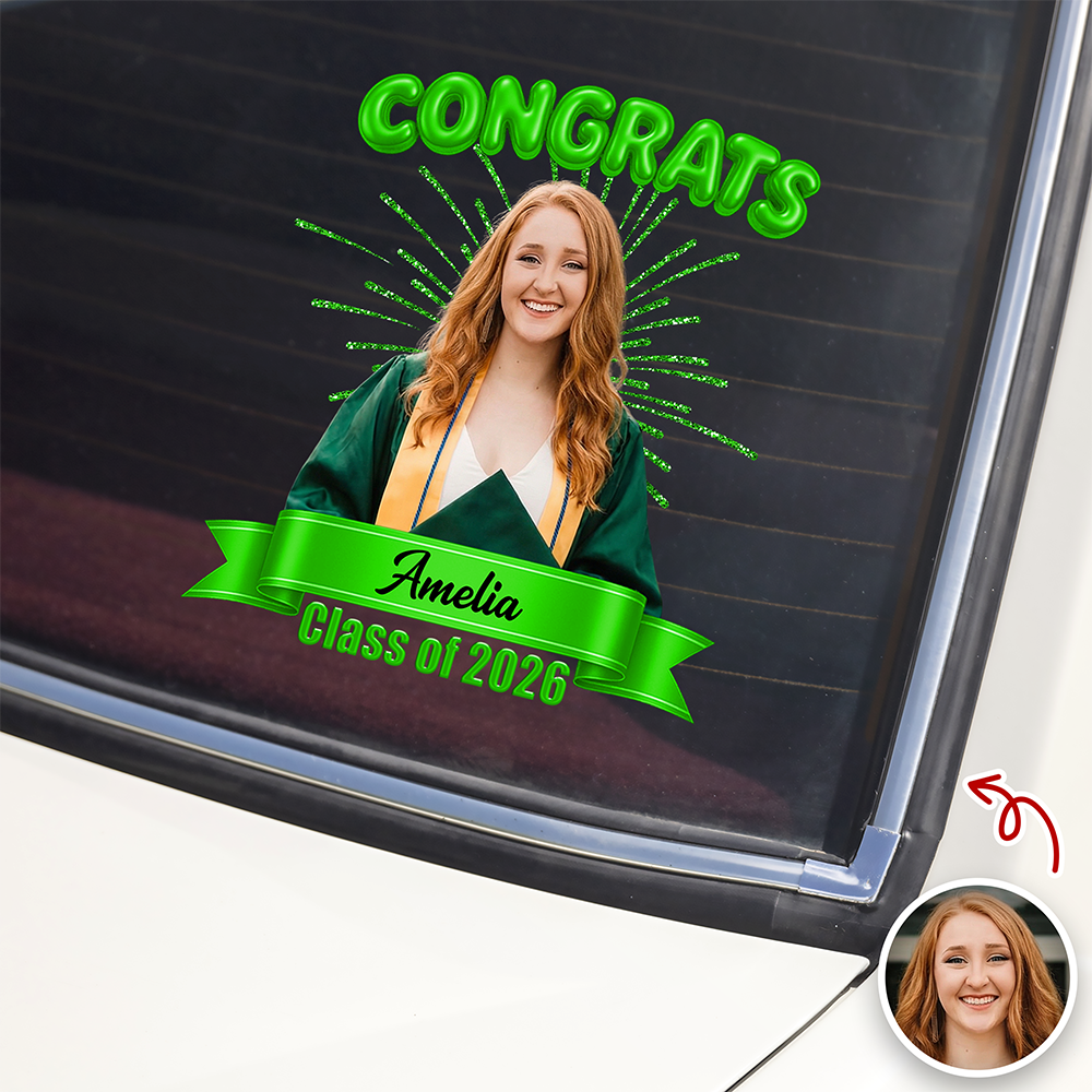 SAURON Custom Photo Class Of 2026 Graduation Car Window Decal Sticker