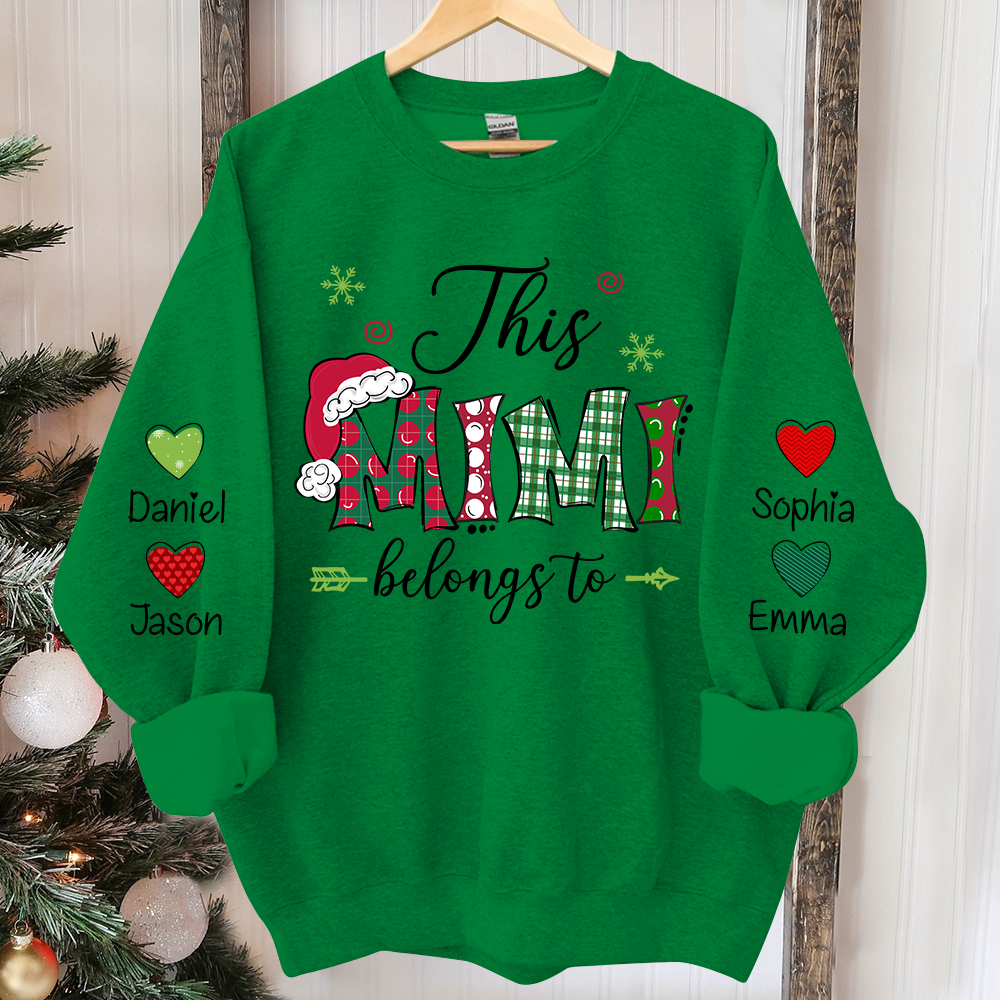 This Mimi Belongs To Sweatshirt, Mimi And Kids Christmas, Grandma Gift TH Sweatshirt