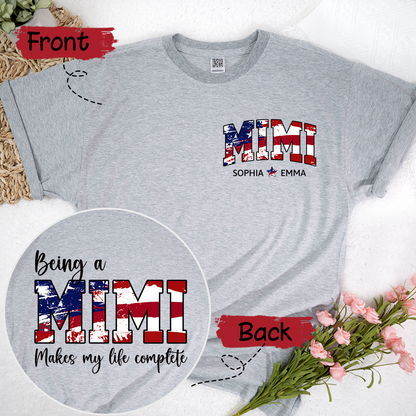 Being A Mimi Makes My Life Complete 4th Of July With Kids TH T-Shirt