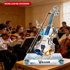 Violin Music Crystal Effect - Personalized Acrylic Block Plaque - Unique Gift For Violinist