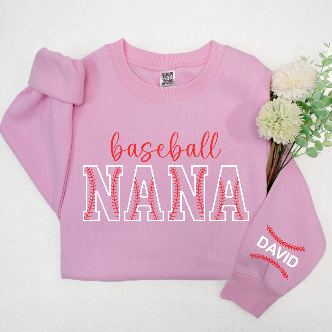 Nana Baseball Sweatshirt, Custom Nana With Kids, Grandma Gift TH Sweatshirt