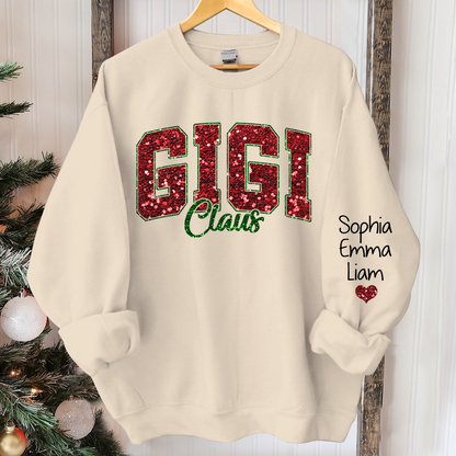 Custom Gigi Claus Christmas And Kids Sweatshirt