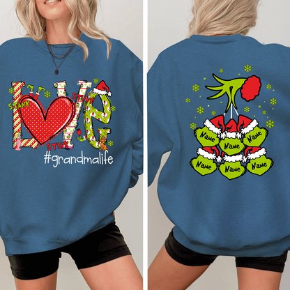 Custom Nickname Grandma, Love For Gigi And Kids Names Christmas 2024 Sweatshirt