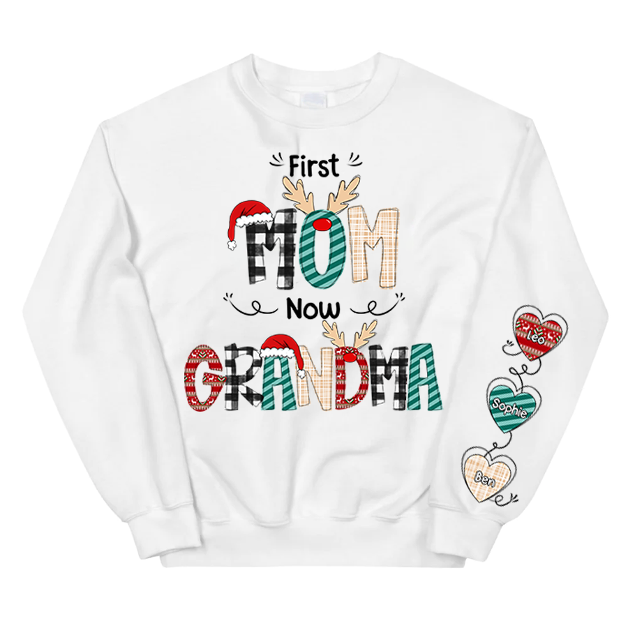 First Mom Now Grandma With Grandkids Sweatshirt