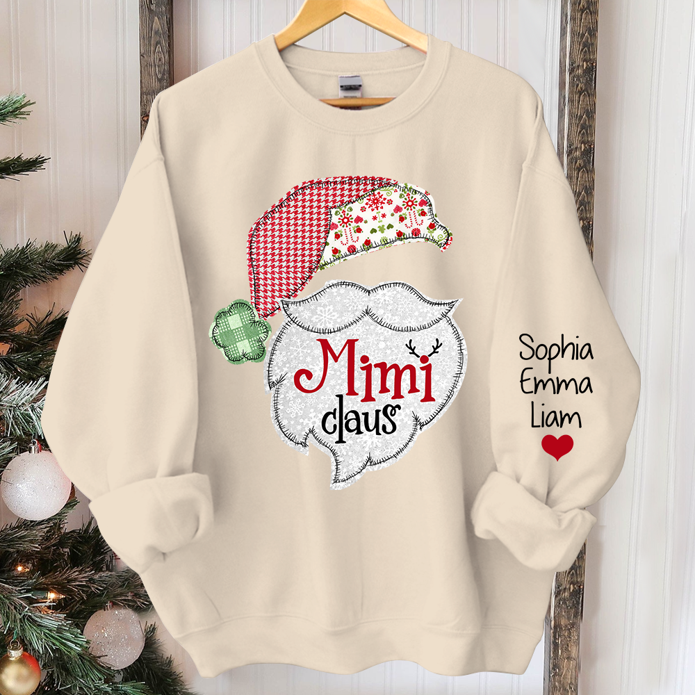 Custom Mimi Claus Christmas With Grandkids Sweatshirt