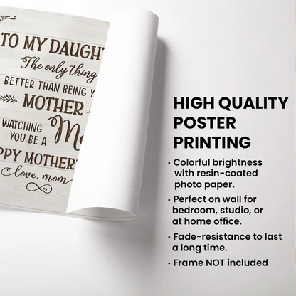 Eternal Beach Landscape To My Daughter From Mom Personalized Poster, Heartfelt 2025 Mother's Day Gift For Daughter