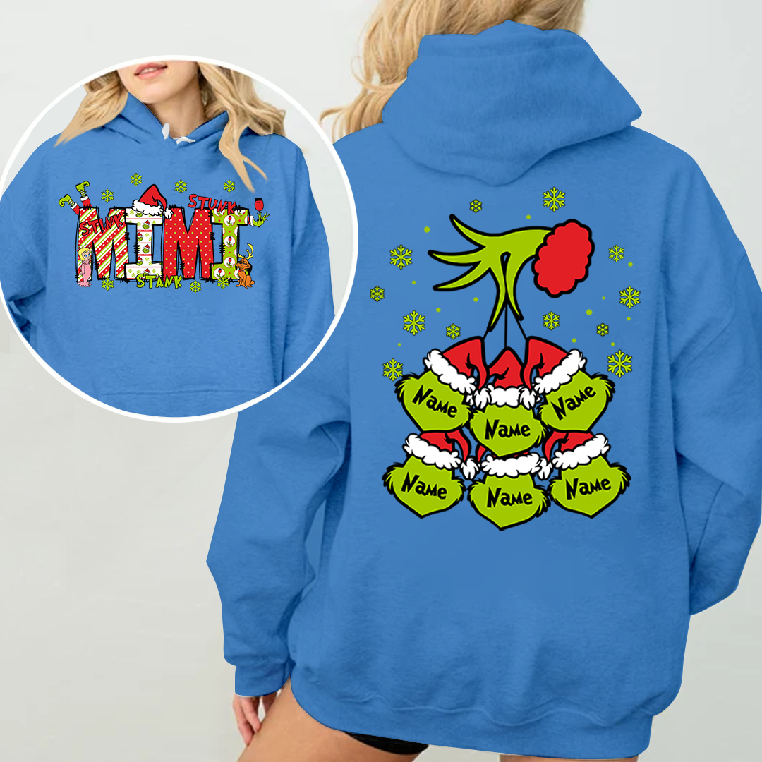 Personalized Nickname Grandma, Mom And Kids Names Christmas 2024 Hoodie