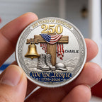 U.S. Veteran 250 Years Freedom Eagle 2D Flat - Personalized Commemorative Keepsake Coin