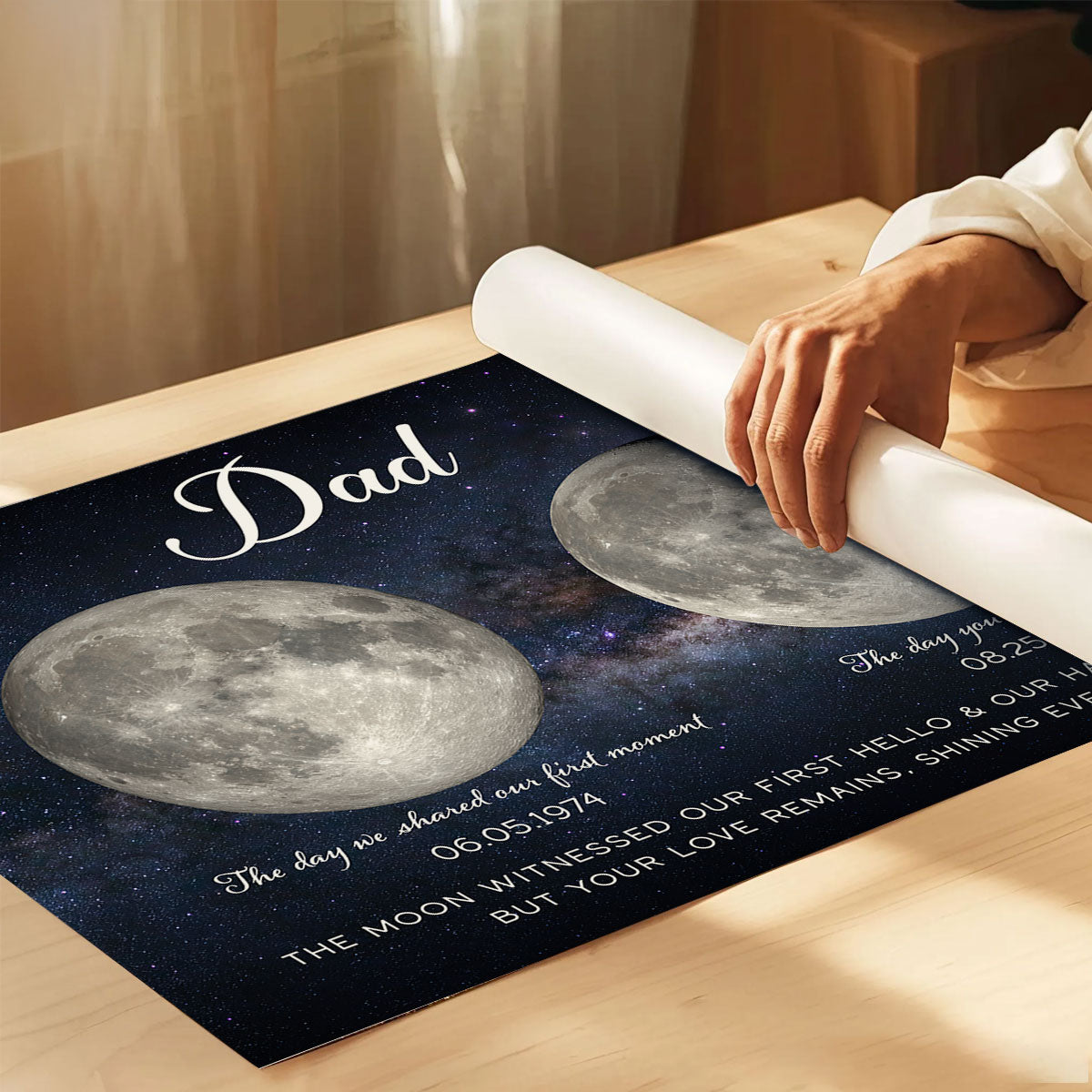 The Moon Witnessed Our First Hello And Our Hardest Goodbye Memorial Moon Phase Personalized Poster